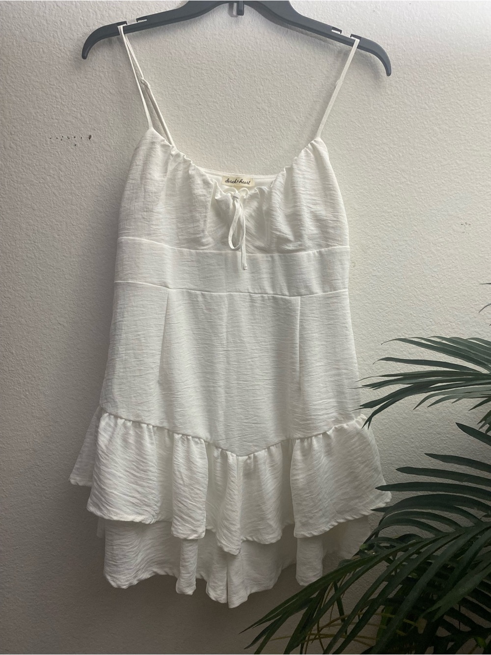 Derek Heart White Ruffle Romper
